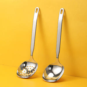 Cuillère de cuisine en acier inoxydable 316L, cuillère à soupe carrée, cuillère ajourée pour service buffet, usage hôtelier - Product Image 4