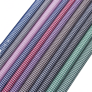 Tissu Popeline Tissé Peigné Teint <span class=keywords><strong>en</strong></span> Fil Écologique 60S à Carreaux 100% <span class=keywords><strong>Coton</strong></span> et Tissu 100% Polyester pour Chemises et Robes Garçons & Filles - Product Image 1