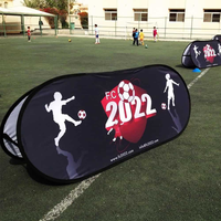 Bannière ovale en polyester, double face, imperméable, écologique, impression numérique personnalisée, publicité extérieure