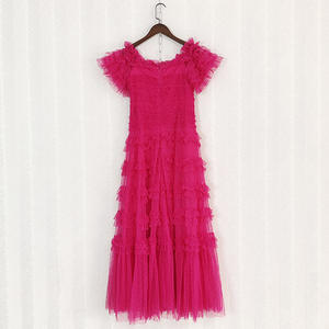 Stile europeo americano in vita dimagrante abito da sera collo quadrato dolce per banchetti abbigliamento per damigelle <span class=keywords><strong>Casual</strong></span> - Product Image 3