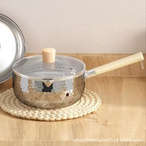 Utensilios de Cocina Japoneses, Sartén Antiadherente de Acero Inoxidable 304, Tapa con Mango de Madera Permanente, Apta <span class=keywords><strong>para</strong></span> Horno/Microondas, Resistente al Calor - Product Image 5