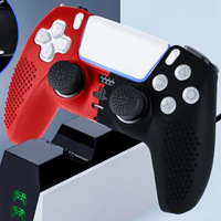 Coque de protection bicolore en silicone antidérapante pour manette PS5