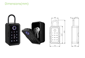 Boîte <span class=keywords><strong>à</strong></span> clés numérique sans <span class=keywords><strong>clé</strong></span> étanche IP65 mot de passe lecteur de carte empreinte digitale WiFi connectivité Tuya App Smartphone - Product Image 5