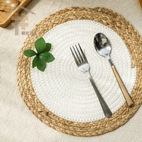 6 pièces de sous-verres en corde de coton pour Table à manger, vente en gros, rond naturel de l'eau, isolation thermique, dessous de verres pour boisson