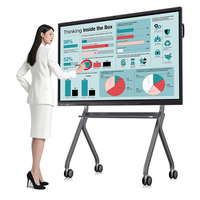 Panel Interactivo Plano de 65 Pulgadas con Sistema Dual Android y Windows, PC para Enseñanza, Reuniones, Videoconferencias, Todo en Uno