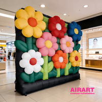 Mur publicitaire gonflable en forme de fleur pour festivals de musique et carnavals