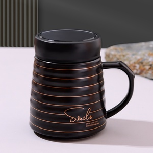 Manufacturer Smiling Inscription 16oz Porcelain Coffee <b>Cup</b> <b>Ceramics</b> Mugs Coffee Mugs Milk Tea <b>Cup</b> With Arabic Lid - Product Image 5