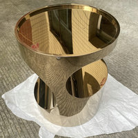 Table basse de salon multifonctionnelle en acier inoxydable à surface miroir, style minimaliste moderne, non pliable, pour l'accueil des invités