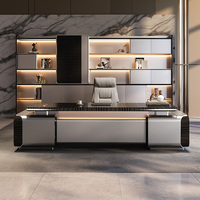 Bureau de direction moderne, durable, écologique, pour usage commercial, avec tiroir de rangement, câblage dissimulé, garantie 5 ans