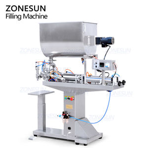 ZONESUN ZS-GTFS2 Semi Automatique Chutney <span class=keywords><strong>Vinaigrette</strong></span> <span class=keywords><strong>Vinaigrette</strong></span> Sauce Bouteille Haute Viscosité Pâte Machine De Remplissage Avec Mélangeur Et Réchauffeur - Product Image 6