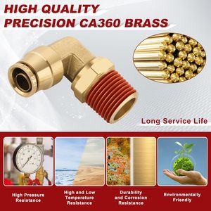 ALITAIR Coude pivotant à 90 degrés homologué DOT, adaptateur de ligne de frein à air 1/2" DE x 1/2" filetage NPT, <span class=keywords><strong>kit</strong></span> de <span class=keywords><strong>suspension</strong></span> <span class=keywords><strong>pneumatique</strong></span> - Product Image 2