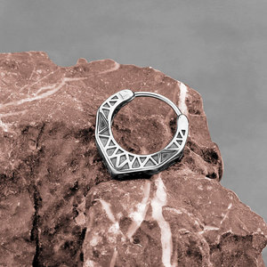 Pendientes de Aro Personalizados de Acero Inoxidable 316L, Elegantes, Impermeables, Estilo Occidental, para Hombre - Product Image 2