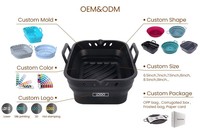 Revêtement en silicone pour friteuse à air rectangulaire, personnalisé, écologique, antiadhésif, sans BPA, pliable, compatible four et lave-vaisselle
