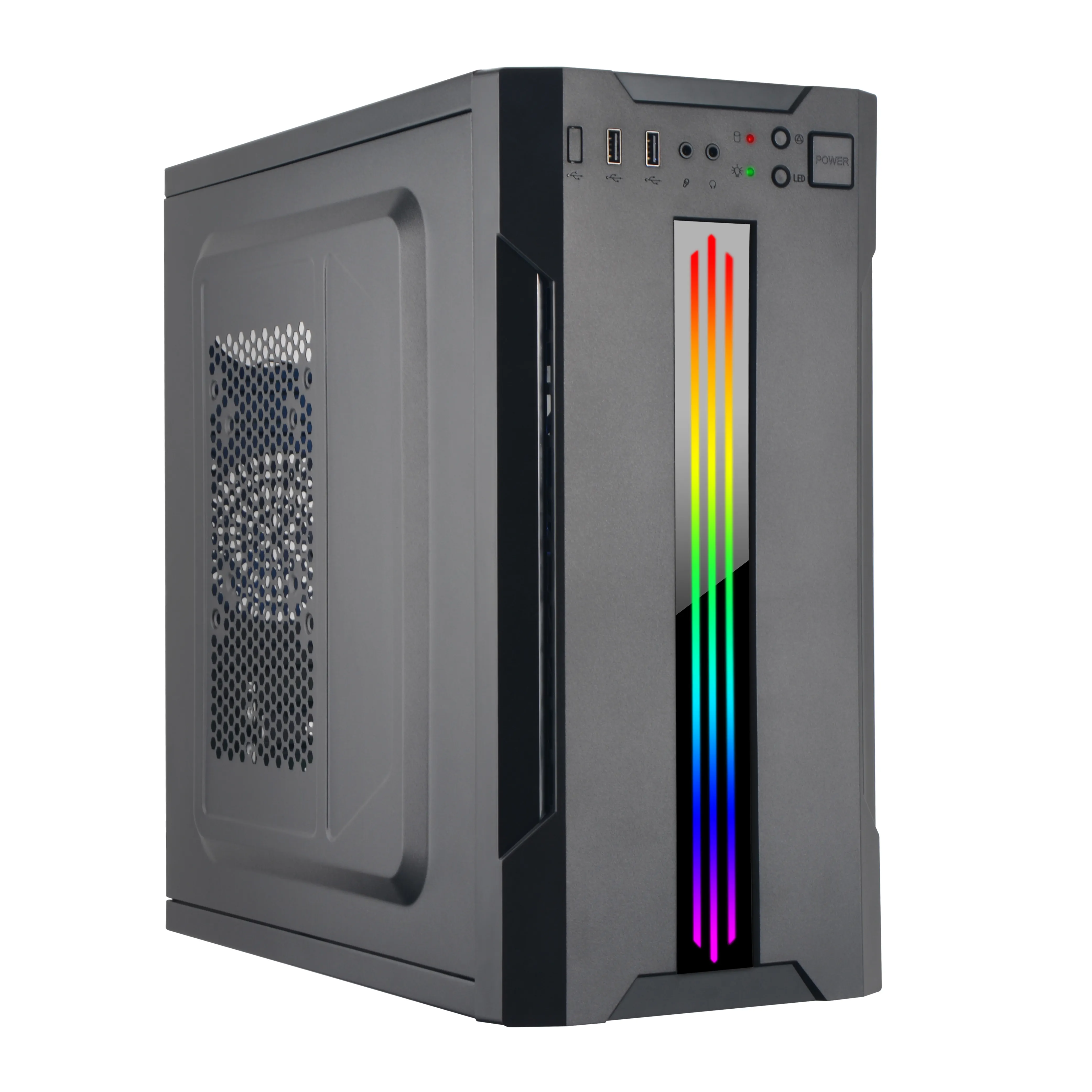 Hete Verkoop Gehard Glas Zijpaneel Bureau Rgb Atx Pc Case En Bureau Twee In Één Combo Computerkast