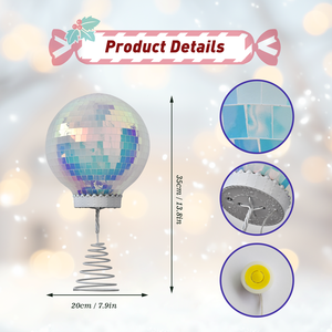 Étoile de Noël sphérique pour le sommet de l'arbre, dégradé bleu lac, ornement circulaire pour la décoration de fête de Noël à la maison - Product Image 2