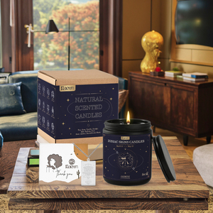 Bougies parfumées personnalisées 9 oz Signes du Zodiaque en gros, avec boîte cadeau pour bougies - Product Image 1