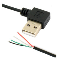 Échantillon gratuit, câble USB mâle vers mâle à angle droit personnalisé, 90 degrés, sans gaine