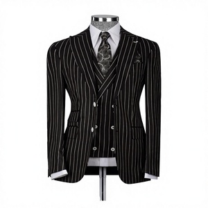 Traje de negocios coreano de una sola botonadura para hombre, de lana peinada, impermeable y transpirable, para personas mayores, disfraz de actuación. - Product Image 3