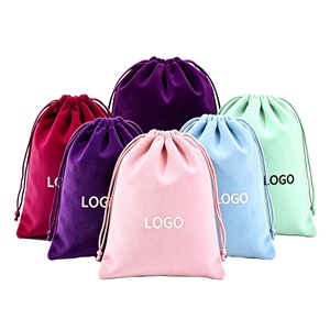Sac à cordon en velours imprimé sur mesure, pochette en velours doux pour bijoux, montres, lunettes de soleil, petits objets, emballage cadeau - Product Image 1