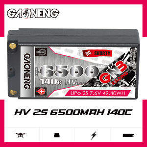 GNB GAONENG 6500MAH 2 S HV 7.6V 140C Pendek Shorty Pack 5.0Mm Peluru Keras Kasus RC LiPo Baterai 1:10 Skala 1:12 RC Balap Mobil LiHV - Product Image 2