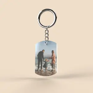 Personalised Military Style Photo Dog Tag Keyring Custom Metal Light Keychain With Offset Printing Any Picture Keychain