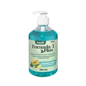 Jabón Líquido Limpiador de Manos Fórmula 3 Plus sin Sulfatos, con Lanolina Hidratante, Extracto de Pepino y Melón, 500mL (17oz), Venta al Por Mayor - Product Image 1