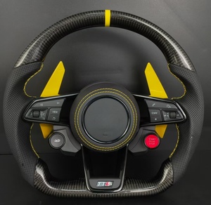 Palettes de changement de vitesse en fibre de carbone avec cuir perforé pour <span class=keywords><strong>Audi</strong></span> TTS TT R8 RS3 <span class=keywords><strong>Q5</strong></span> A7 – Assemblage sport personnalisé - Product Image 1