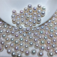 Perles d'eau douce naturelles Akoya de 5-6 6-7 7-8 mm, presque rondes, perles en vrac semi-finies, perles à haute brillance, vente en gros de perles
