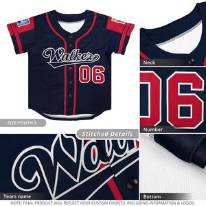 Maillot de baseball personnalisé, uniforme de sport boutonné personnalisé, unisexe, évacuant l'humidité, nom de l'équipe 00 - Product Image 3