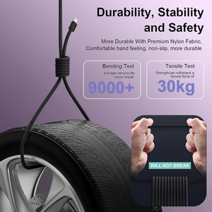 Câble de charge rapide magnétique 65W USB C à C pour <span class=keywords><strong>iPhone</strong></span> 15 Macbook & Samsung Veste en nylon Fil de charge rapide pour ordinateurs portables - Product Image 2