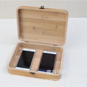 Caja de Almacenamiento de Madera con Tapa Abatible, Organizador de Joyas de 1L, de Bambú, con Esquinas Redondeadas y Cubierta - Product Image 2