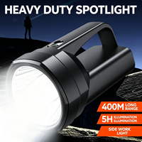 Lampe torche LED puissante longue portée, rechargeable, projecteur, lampe d'urgence longue autonomie pour patrouille et utilisation en extérieur