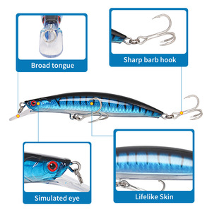 XY-614 Minnow <b>Lure</b> 16.5cm 24g Sinking Hard Bait with Double Hooks for Bass <b>Fishing</b> - Product Image 4