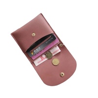 Dompet Kartu Mini Wanita Model Terbaru, Tahan Air, Lembut, dengan Gantungan Kunci, Kantong Koin, Logo Custom, Minimalis Mewah