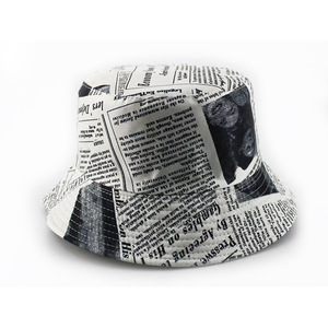 Cappello da Pescatore Bifacciale con Stampa a Giornale, Nuovo Stile Autunno 2025, Retrò, Moda Casual, Sportivo, da Viaggio, Unisex, per Esterni - Product Image 3