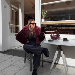 Manteau élégant <span class=keywords><strong>en</strong></span> fausse fourrure de renard noir pour <span class=keywords><strong>femme</strong></span>, style europé<span class=keywords><strong>en</strong></span> et américain, décontracté, automne-hiver, luxe, <span class=keywords><strong>en</strong></span> peluche, tricoté, <span class=keywords><strong>en</strong></span> similicuir - Product Image 4
