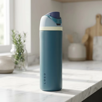 Botella de agua Owala de 24oz y 32oz, de acero inoxidable de color sólido, taza de viaje de doble boquilla para servicio de marca local y etiqueta privada