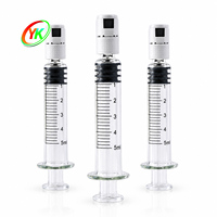 Seringue en verre de 5 ml avec capuchon OVS anti-effraction, récipient hermétique à embout Luer Lock pour fluides de précision