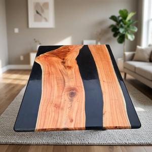 Modern Wooden Epoxy <b>Table</b> – Black & <b>Brown</b> Solid Wood Luxury Furniture, Wholesale Manufacturer & Exporter - Product Image 6