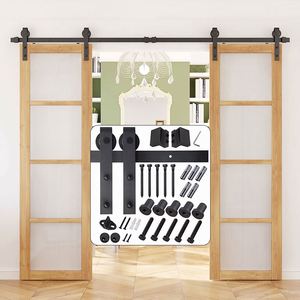 WEKIS Kits de Herrajes para Puertas Correderas de Granero de Acero al Carbono Moderno de Alta Calidad, Personalizados M00002, Herrajes para Puertas Correderas de Granero para Dormitorio y Exteriores - Product Image 1