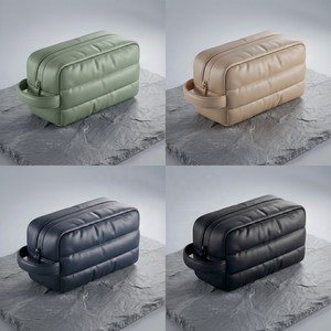 Neceser Acolchado con Cierre, Resistente al Agua, <span class=keywords><strong>de</strong></span> Cuero PU Mate, Gran Capacidad, Organizador <span class=keywords><strong>de</strong></span> Viaje para Hombres - Product Image 6