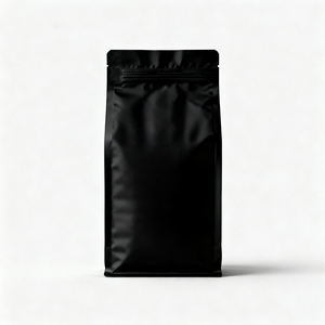 أكياس قهوة سوداء من رقائق الألومنيوم بسعة 250 جرام و500 جرام و1 كيلوجرام مع صمام وقاع مسطح، أكياس تعبئة قهوة بسعة 5 رطل مع صمام وسحاب - Product Image 3
