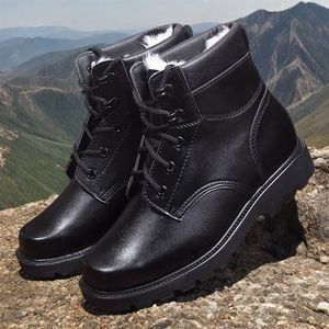 Men's Outdoor Snow <b>Boots</b> Anti-Smashing Waterproof Warm Fleece Lined Mid-Heel Solid Color - Product Image 2