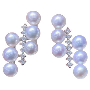 22591DIY Accesorios de Perlas, Pendientes de Plata S925, Soporte Hueco para Múltiples Perlas, Perlas de 4-5mm, Incluye Pernos para las Orejas - Product Image 5