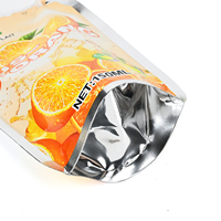 Sachets en plastique personnalisés pour boissons fraîches liquides, avec support intégré pour pailles, pour machines de remplissage de jus en aluminium
