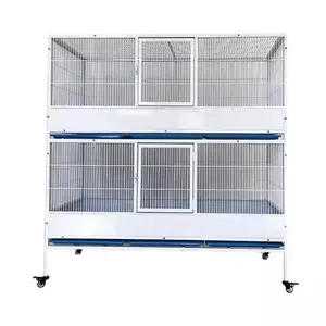 Nouvelle grande cage à oiseaux en métal carrée en acier à faible teneur en carbone avec revêtement en poudre écologique de luxe pour perroquets 93x62x156cm - Product Image 1