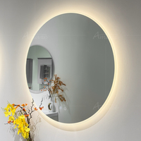 Meuble de salle de bain mural de luxe 80/100/120 CM avec vasque en céramique, meuble-lavabo en contreplaqué et miroir LED intelligent rond