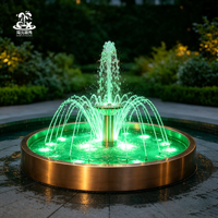 Fuente Musical Circular de Acero Inoxidable con Sistema de Chorro de Agua LED para Paisajes, Patios de Hotel y Plazas Públicas
