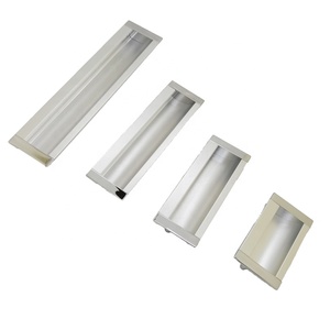 Gagang Pintu Geser Tersembunyi Model Flush Pull, Warna Perak, untuk Pintu Gudang, Gagang Inset Modern untuk Dapur dan Villa, Perlengkapan Pintu Geser - Product Image 3