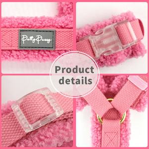 Venta al por mayor suave Sherpa ajustable de lujo perro chaleco fabricante personalizado Color Logo de lujo de terciopelo de peluche personalizado perro arnés - Product Image 4